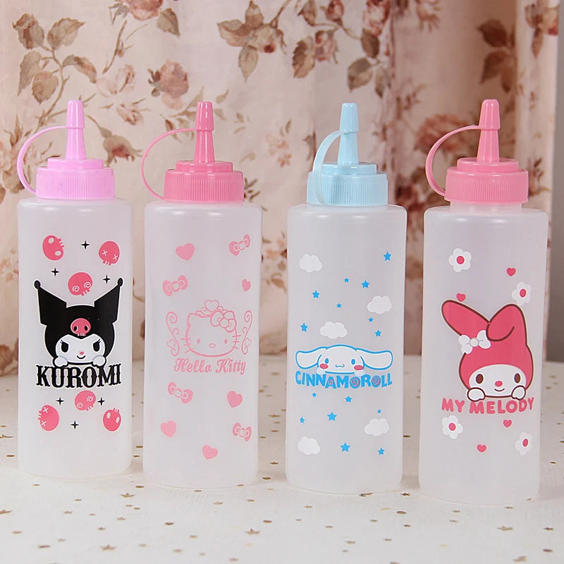 Hello Kitty Kuromi Squeeze Bottle Kitchen Plastic Sauce Jam Salad Qme