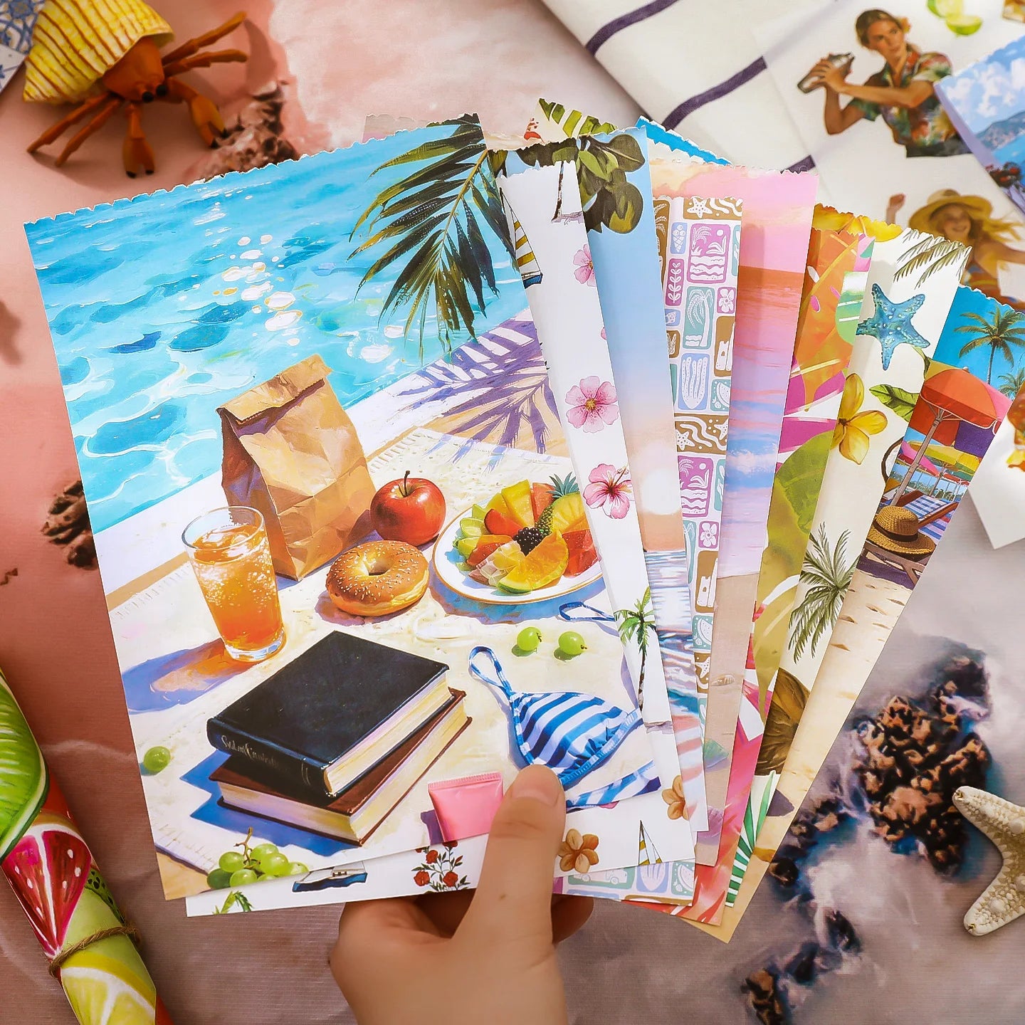 20/50 Pcs Large Size Beach Series Die Cut Stickers for Scrapbook Diary Japanese Stationery Supplies Handmade Decorative Qme
