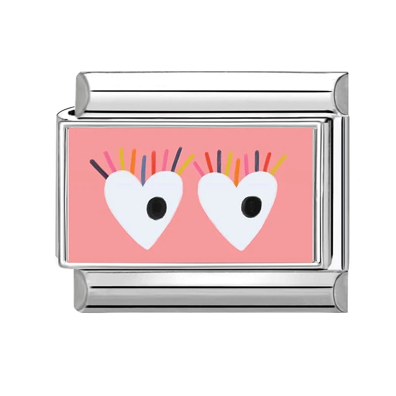 Fashion OVER Love Eyes Fish Colorful Charm Bracelet Fit Stainless