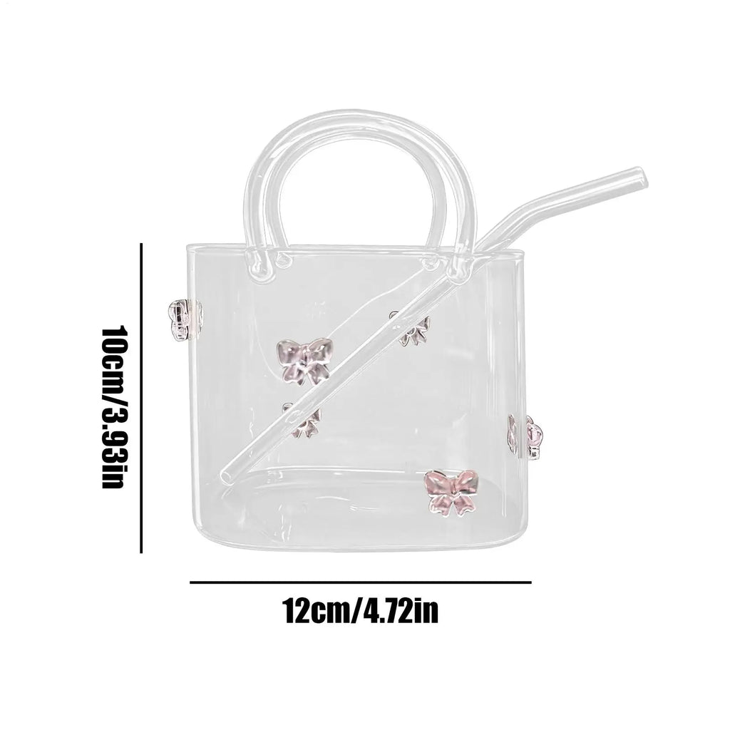 Purse Vase Flowers Large Capacity Wide Rim Drinkware Straw Flower Qme