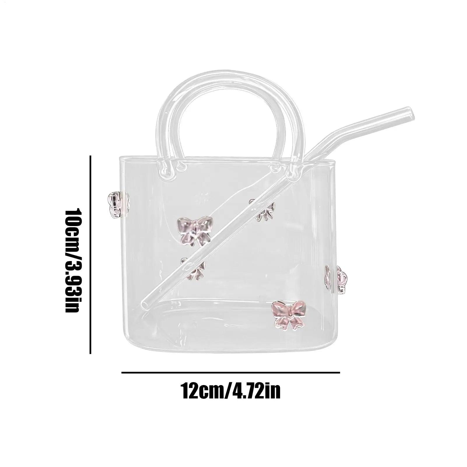 Purse Vase Flowers Large Capacity Wide Rim Drinkware Straw Flower Qme