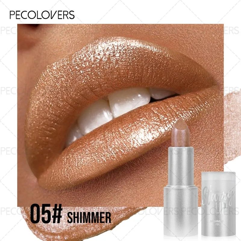 Glitter Lipstick Shiny Charming Lips Waterproof Sweatproof Suitable Qme 05