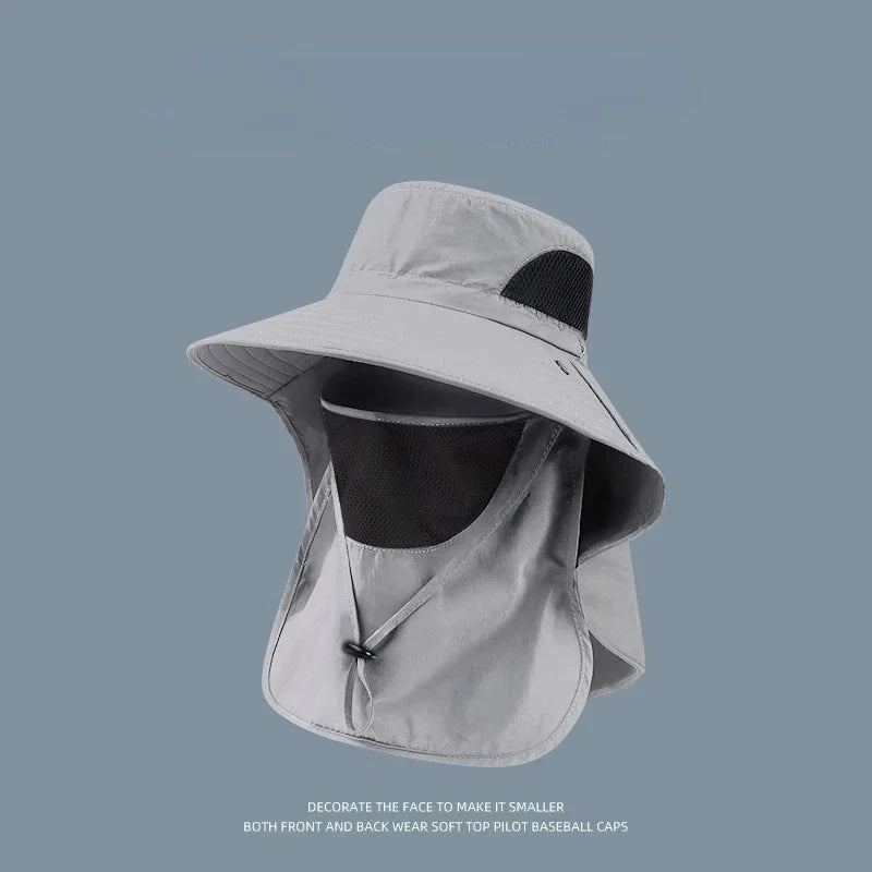 Summer Sun Hats UV Protection Outdoor Hunting Fishing Cap Fishing Hat with Mask UPF 50+ Summer Sun Protection Wide Brim Hat Qme QH