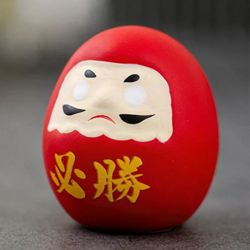 Japanese Ceramic Daruma Doll Crafts Inspired Wealth Prosperity Decor Lucky Charm Fortune Ornament Landscape Home Desk Decor Qme