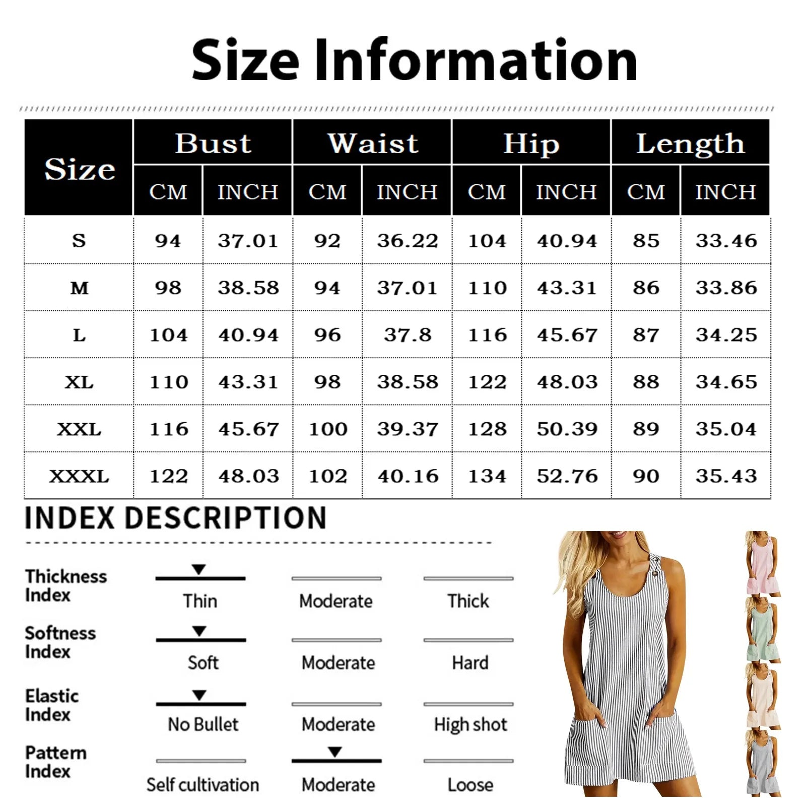 Summer Fashion Stripped Patchwork Commuting U-Neck Sleeveless Pockets Back Button Casual Straight Slimming Mini Dress For Women Qme