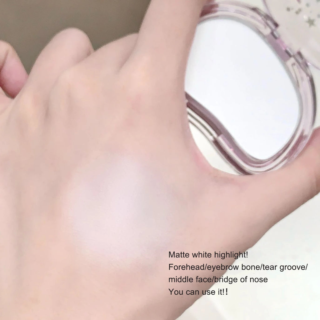 Monochrome Highlight Contour Palette Matte White Highlighter Nose Shadow Face Contouring Bronzer Brighten Gloss Powder Makeup Qme