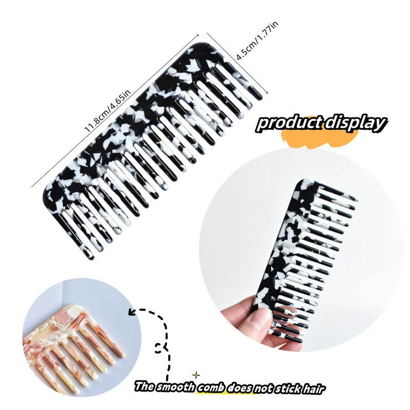 Wide Teeth Acetate Hair Combs Anti-static Massage Brush Hairdressing Qme