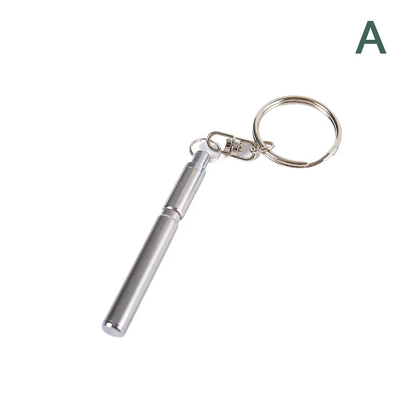 Portable Telescoping Tool Pen Metal Key Ring Creative Stainless Steel Qme A