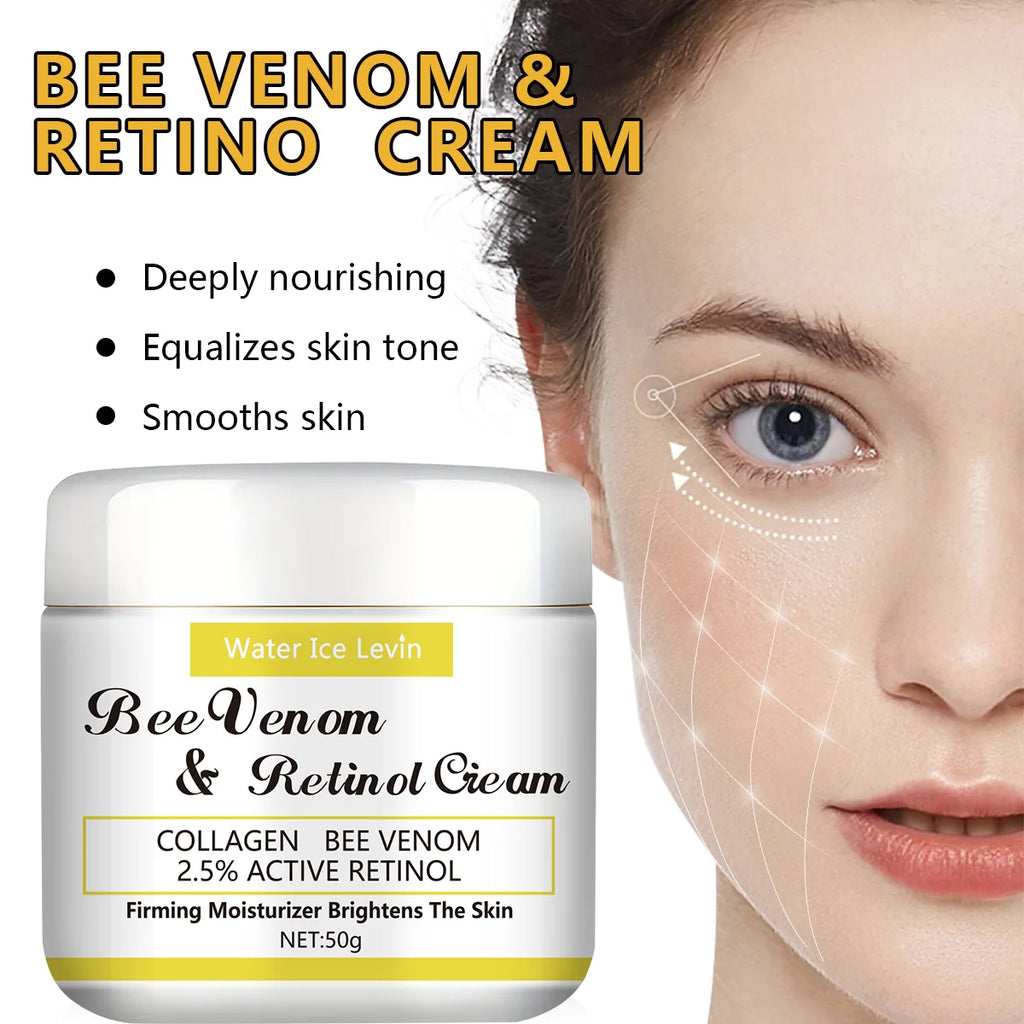 Bee Venom Retinol Cream Soothing moisturizing lotion with natural honey for all skin types, fresh fragrance for daily use Qme