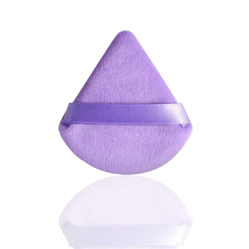 Velvet Cosmetic Foundation Puff Soft Triangle Makeup Puffs Women Face Beauty Sponge Blender Washable Makeup Powder Accessories Qme 1PCS Purple
