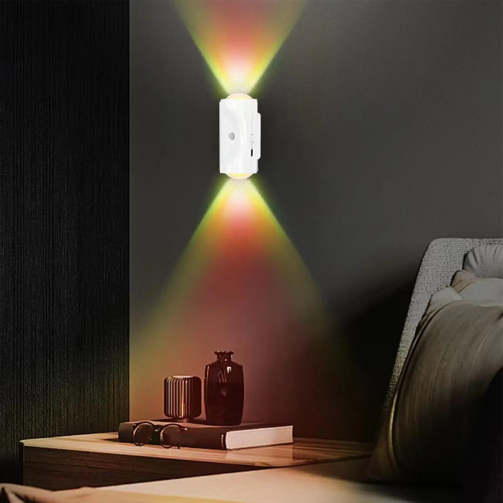 Wall Sconce Light 7-Color Rechargeable Magnetic Install Decoration Qme