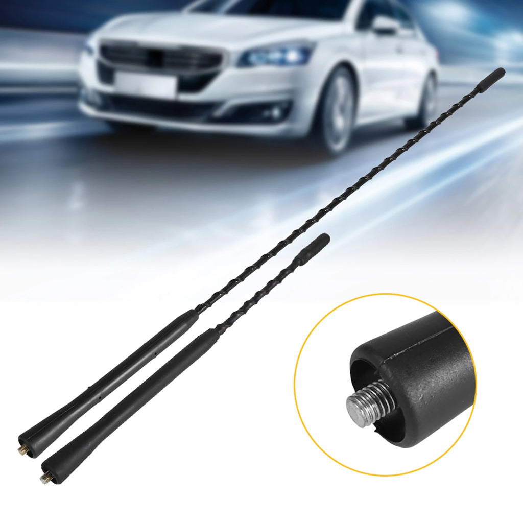 Aerial Antenna Screw on Antenna Roof Reception Antenna Car Auto Roof Mast Stereo Radio FM AM Amplified Booster Antenna Qme