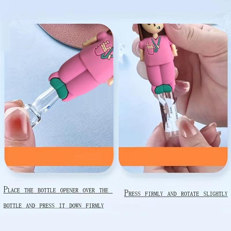 New 1Pc Syringe-Shaped Ampoule Bottle Opener Keychain Rubber Cutter Aid Medication Vial Breaker Tool For Home Nurses And Doctors Qme