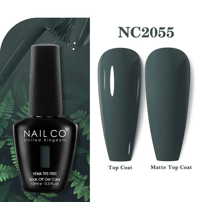 NAILCO Green Series Dark Gel Nail Polish Lasting Hybrid Base Matte
