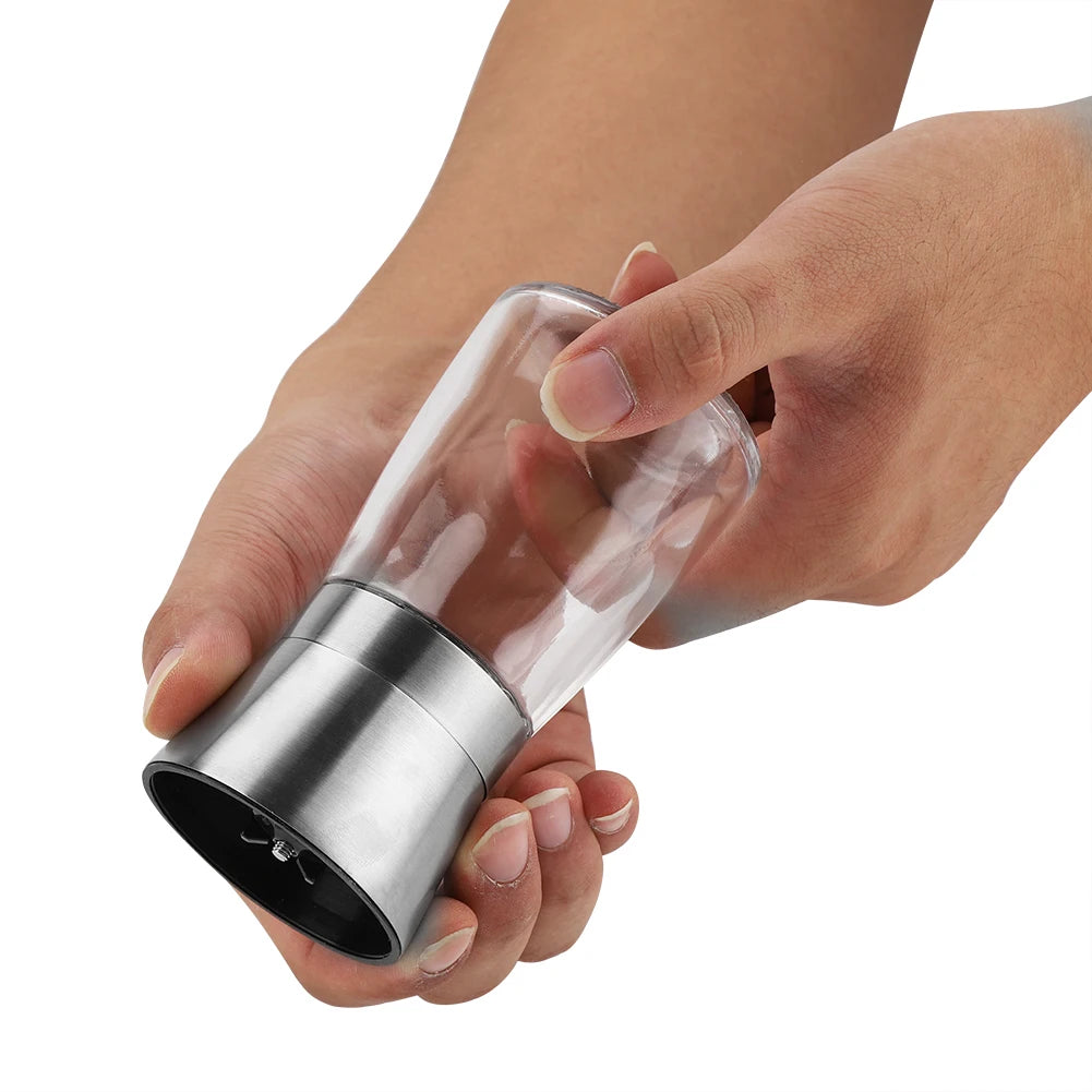 Stainless Steel Glass Manual Pepper Grinder Salt Pepper Mill Shaker for Kitchen Cooking Seasoning Tools Grinding Tool Qme
