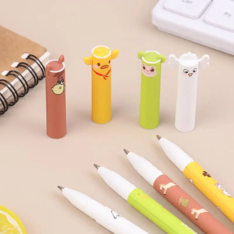 Animal Erasable Gel Pens 8 Soft Grip Smooth Writing Study Work Qme