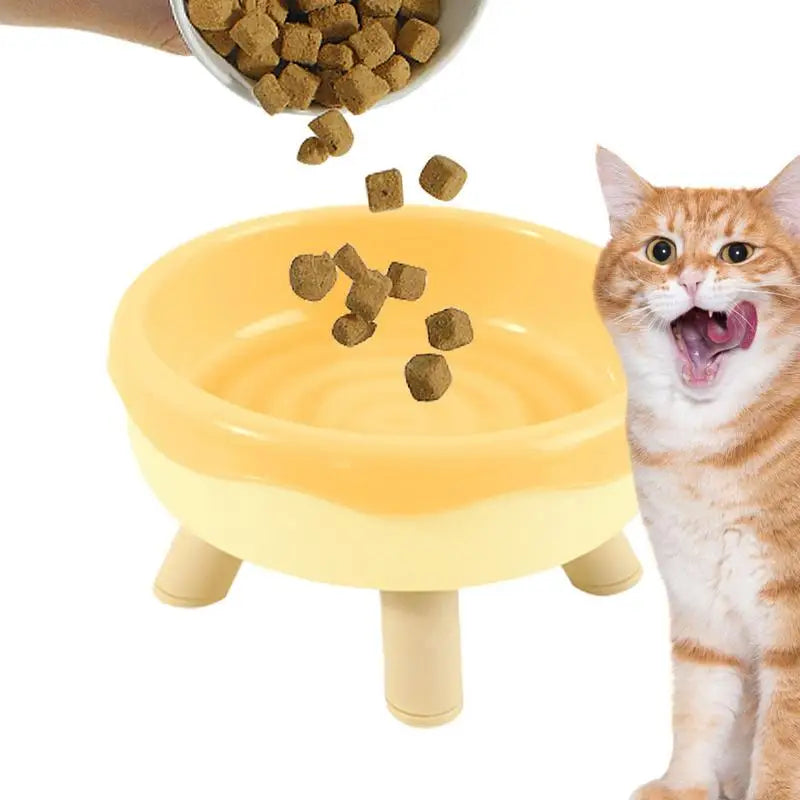 Tilted Elevated Bowl Donut Design Cat Bowls Food Water L Stress Qme