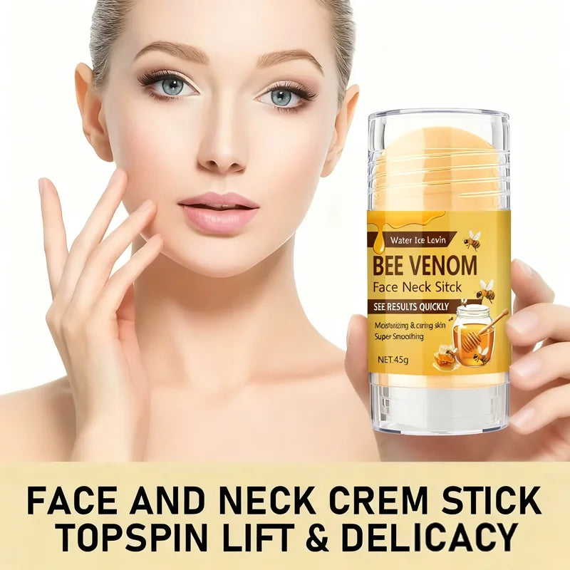Bee Venom Face & Neck Firming Stick with Collagen & Vitamin C - Intense Moisturizing & Smoothing Anti-Aging Treatment Qme