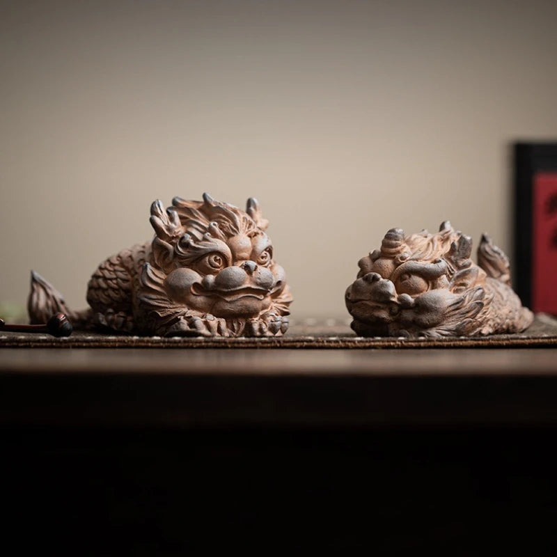 Old Rock Mud Unicorn Ornament Chinese Tea Pet Kung Fu Accessories Qme