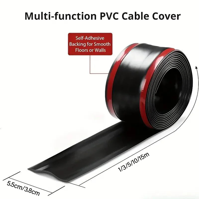 Cable Cover Protector PVC Self-Adhesive Wire Protection Strip Wear Resistant Prevent Trip Wall And Floor Wire Organizer For Home Qme