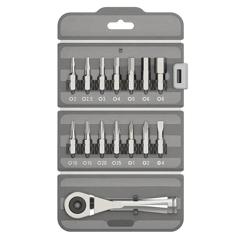 A02F-Detachable Foldable Screwdriver Set Multifunctional Driver Bits Tool Kit Screwdriver Tips For Home Repair Qme As Shown