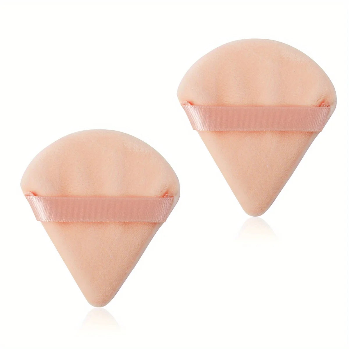 Triangular Makeup Sponge, Setting Powder Puff, Fan-Shaped Powder Puff, Finger Pad Powder Puff, Reusable Soft Plush Powder Puff Qme Light Beige
