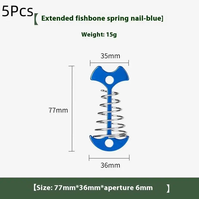 Camping Deck Nails Spring Fish Bone Wooden Board Tent Pegs Ground Qme Blue
