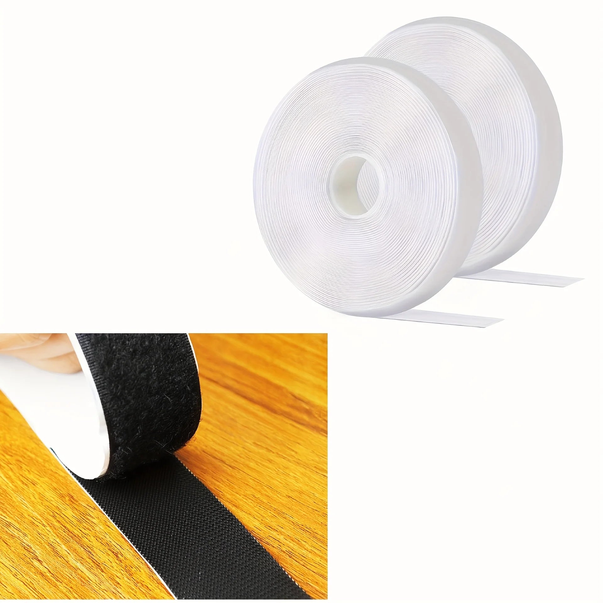 Self-Adhesive Hook and Loop, Fabric Double-Sided Tape with Tear-Apart Strong Adhesive Suitable for Fabrics, Mosquito Nets Qme
