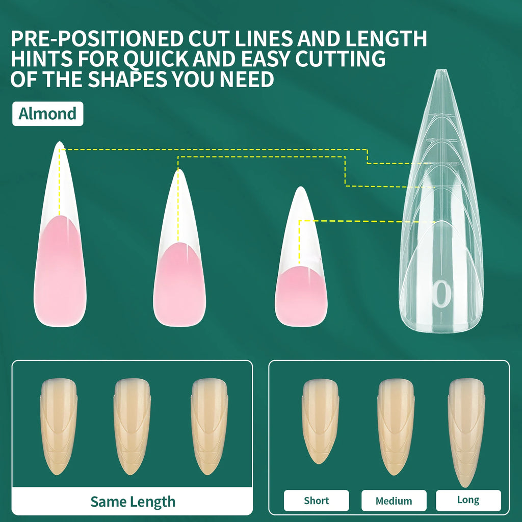 Nailpop Nail Dual Forms 15Sizes Stiletto Extension Gel Full Cover Qme