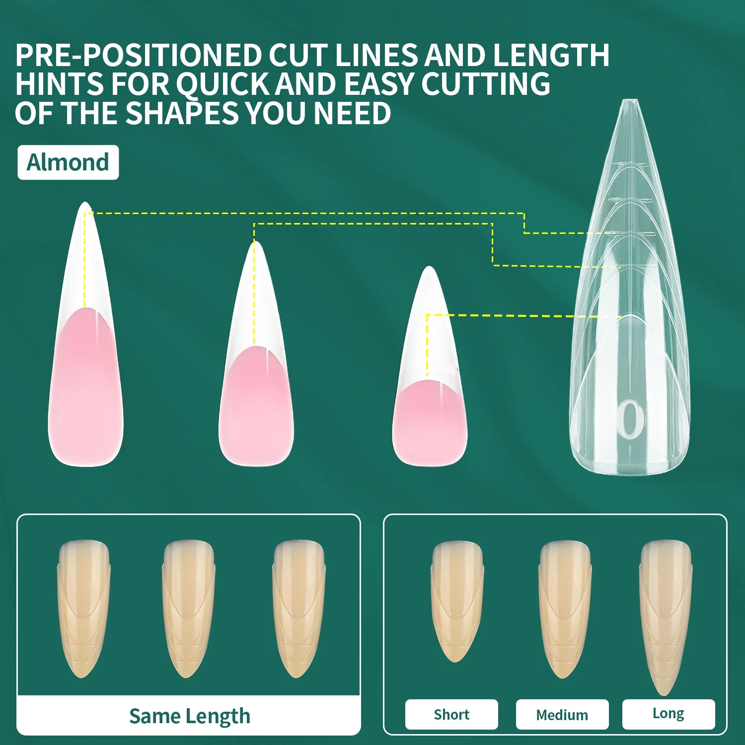 Nailpop Nail Dual Forms 15Sizes Stiletto Extension Gel Full Cover Qme