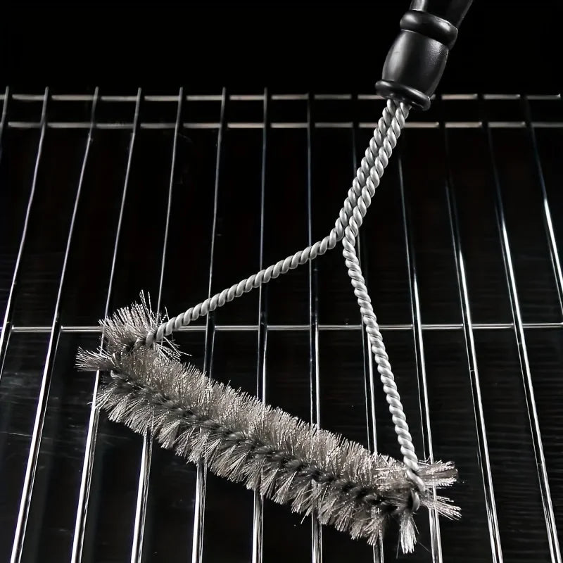 1 Stainless Steel Wire Barbecue Mesh Brush Kitchen Use Qme black
