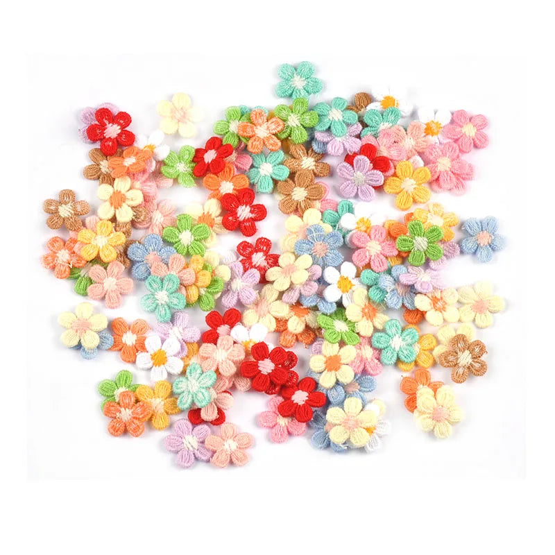 30pcs 16mm Mixed 12color Flower Patches For DIY Clothing Shoes Crafts Sewing Fabric Handmade Material Headwear Accessories c3781 Qme