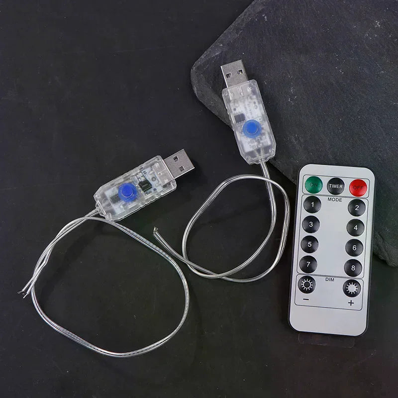 4 5V LED Strips Light Remote Controller USB Circuit Board Christmas Qme