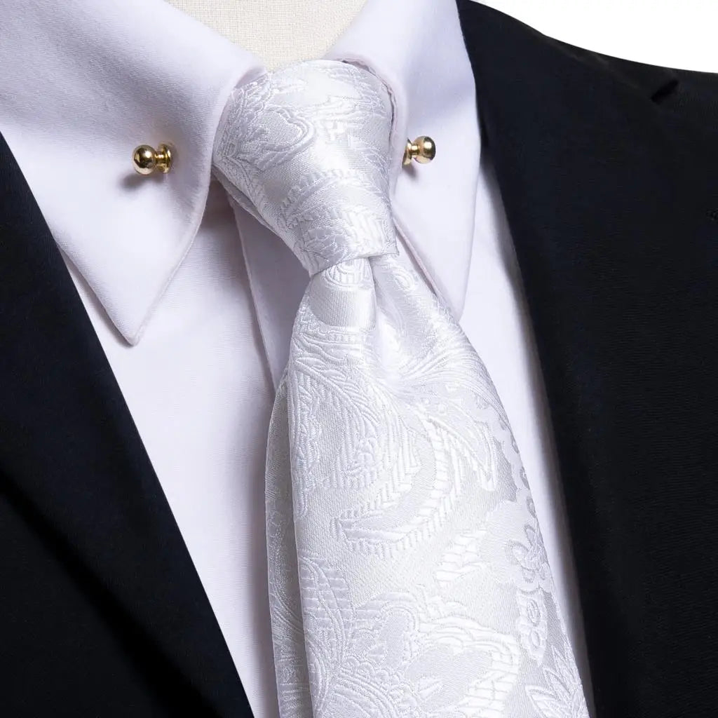 Hi-tie Luxury Teal Blue Wedding Necktie Men's Tie Glod Collar Pin Qme N-3228-CP-0001