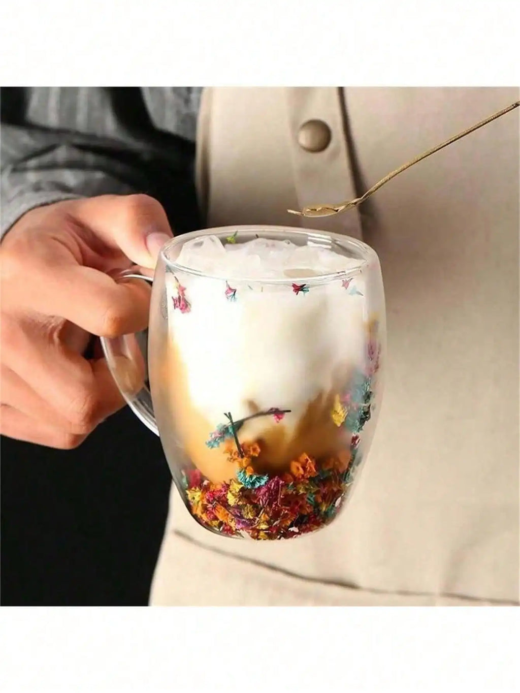 Double-layer Heat-resistant Glass Coffee Cup Beautiful Choice Made Qme