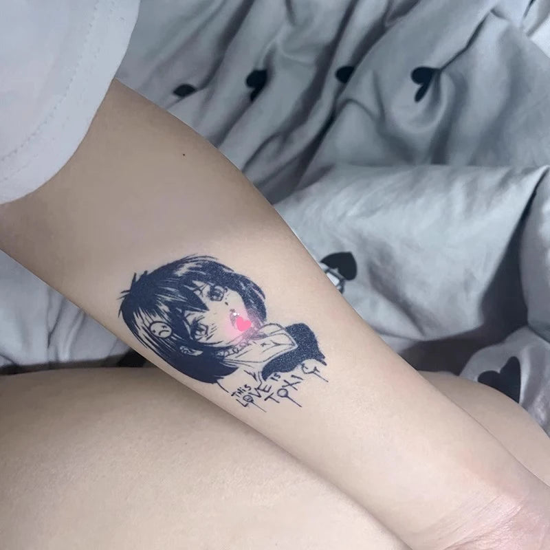 Anime Style Girl Fruit Juice Tattoo Stick Herbs Waterproof Non-Reflective Long-Lasting Two Weeks Body Art for Teens & Adults Qme