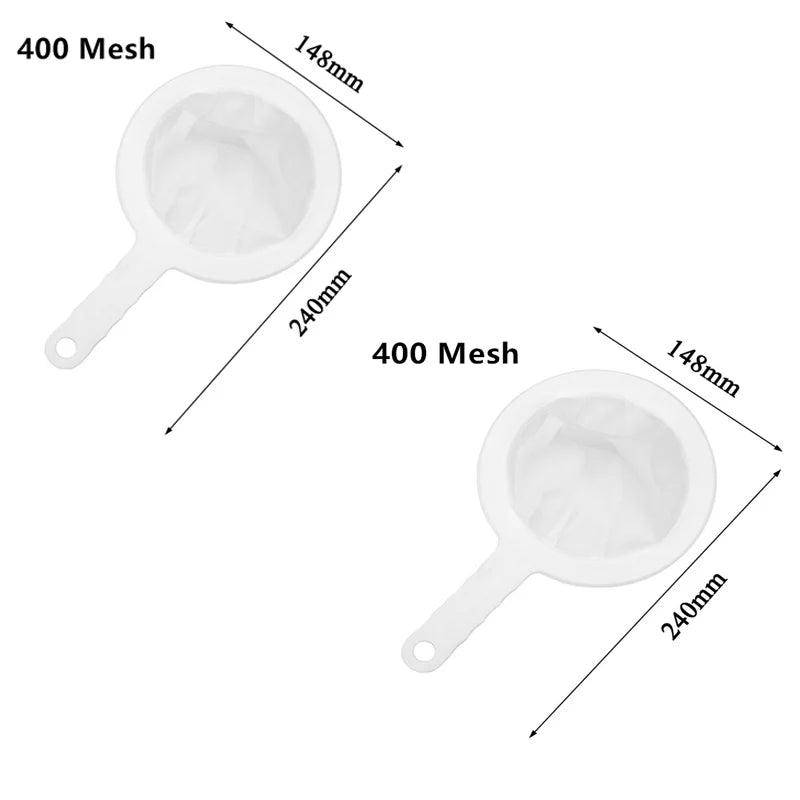 Soy Milk Wine Filter Bag Nut Milk Bag Tea Coffee Oil Yogurt Filter Net Mesh Kitchen Food Reusable Nylon Filter Bags Strainer Qme 2PCS 400mesh