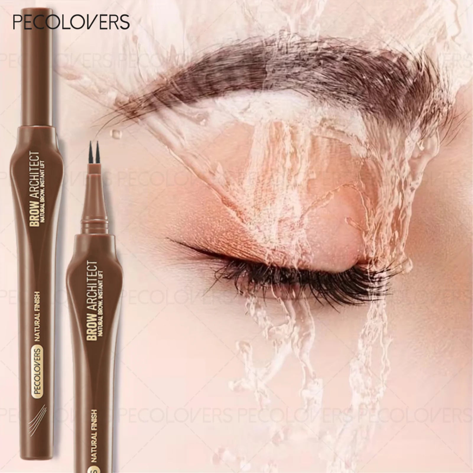 Long-lasting Two-prong Eyebrow Pen Mocha Brown Black Sweatproof Qme