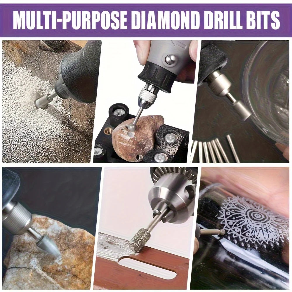 20pcs Diamond Grinding Head Set, Rotating Tool Accessories Carving Combination, Suitable for Carving, Polishing, and Polishing J Qme