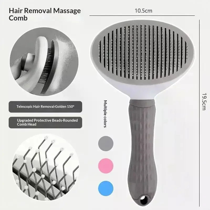 Pet Dog Brush Cat Comb Self Cleaning Pet Hair Remover Brush For Dogs Cats Grooming Tools Pet's Dematting Comb Dogs Accessories Qme