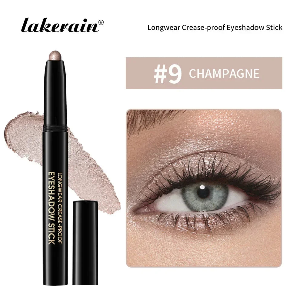 Matte Blue Eyeshadow Stick Pencil Waterproof Monochrome Glitter Pearly Eyeshadow Makeup Soft Natural High Pigmented Long-Lasting Qme 09