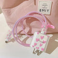 Case For Apple 18/20w Charger Protective Case Is Applicable to iPhone 14/13 Data Cable Head Bite Protector Shell Qme Rose Red Love