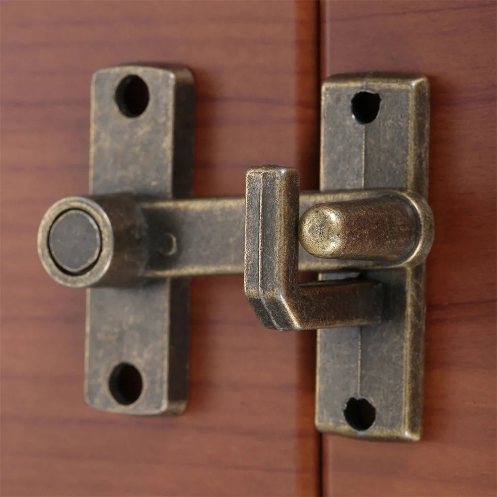 Antique Bronze Door Latch, Retro Sliding Bolt Lock, Vintage Security Gate Latch for Cabinets, Windows & Furniture Qme