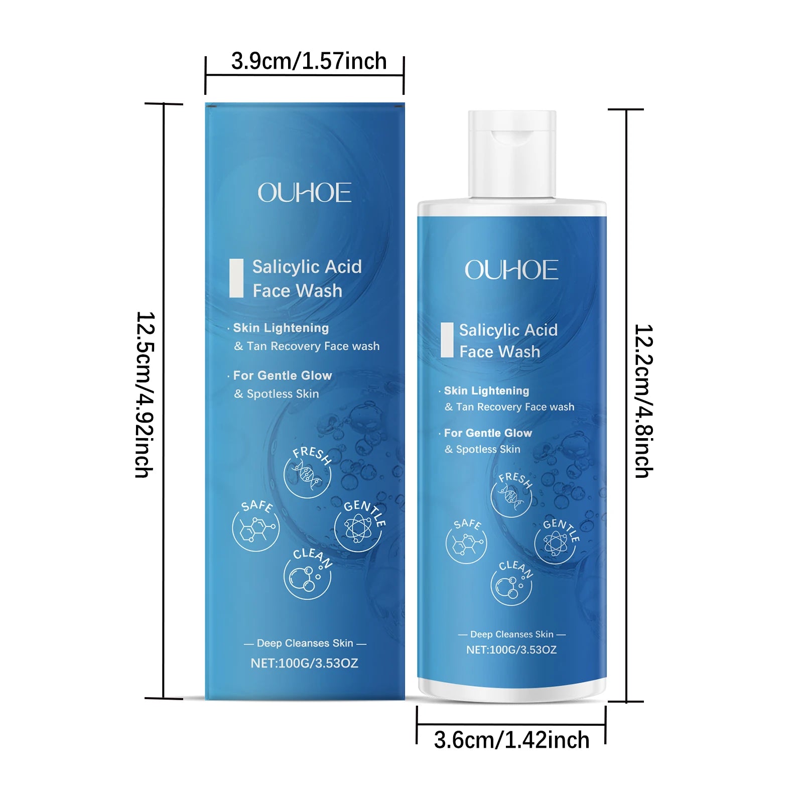 Salicylic Acid Facial Cleanser Acne Treatment Moisturizing Oil Control Skincare Face Wash Cleansing Pore Hydrating Skin Care Qme