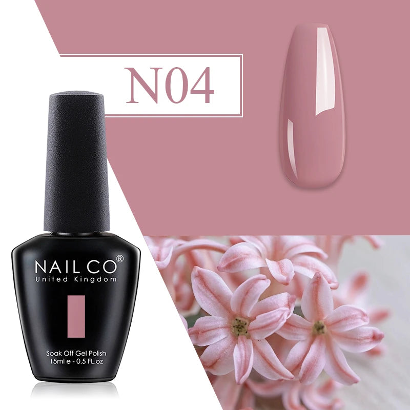 NAILCO Red Gel Nail Polish Wine Purple Semi Permanent Soak Off UV Qme N04