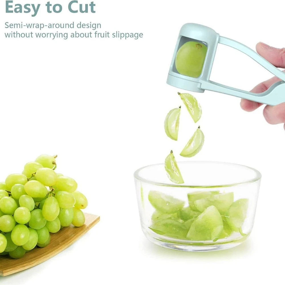 Kids Friendly Fruit Splitter Portable Cherry Tomato Grape Cutter Safe Reusable Kitchen Gadget for Daily Salad Snack Prep Qme