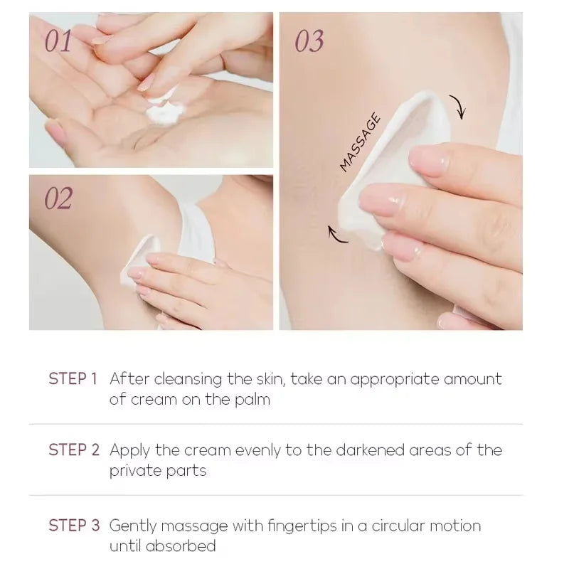 Whitening Cream For Dark Skin Underarm Bleaching Armpit Lightening And Intimate Area Woman Moisturizer Korean Skin Care Products Qme