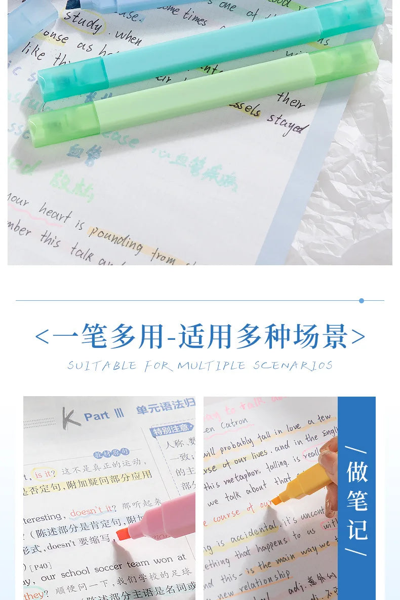 Dual Tip Highlighters Pens 12 Colors Bible Pens No Bleed With Soft Tip Aesthetics Pens Markers Kawaii Stationary For Students Qme