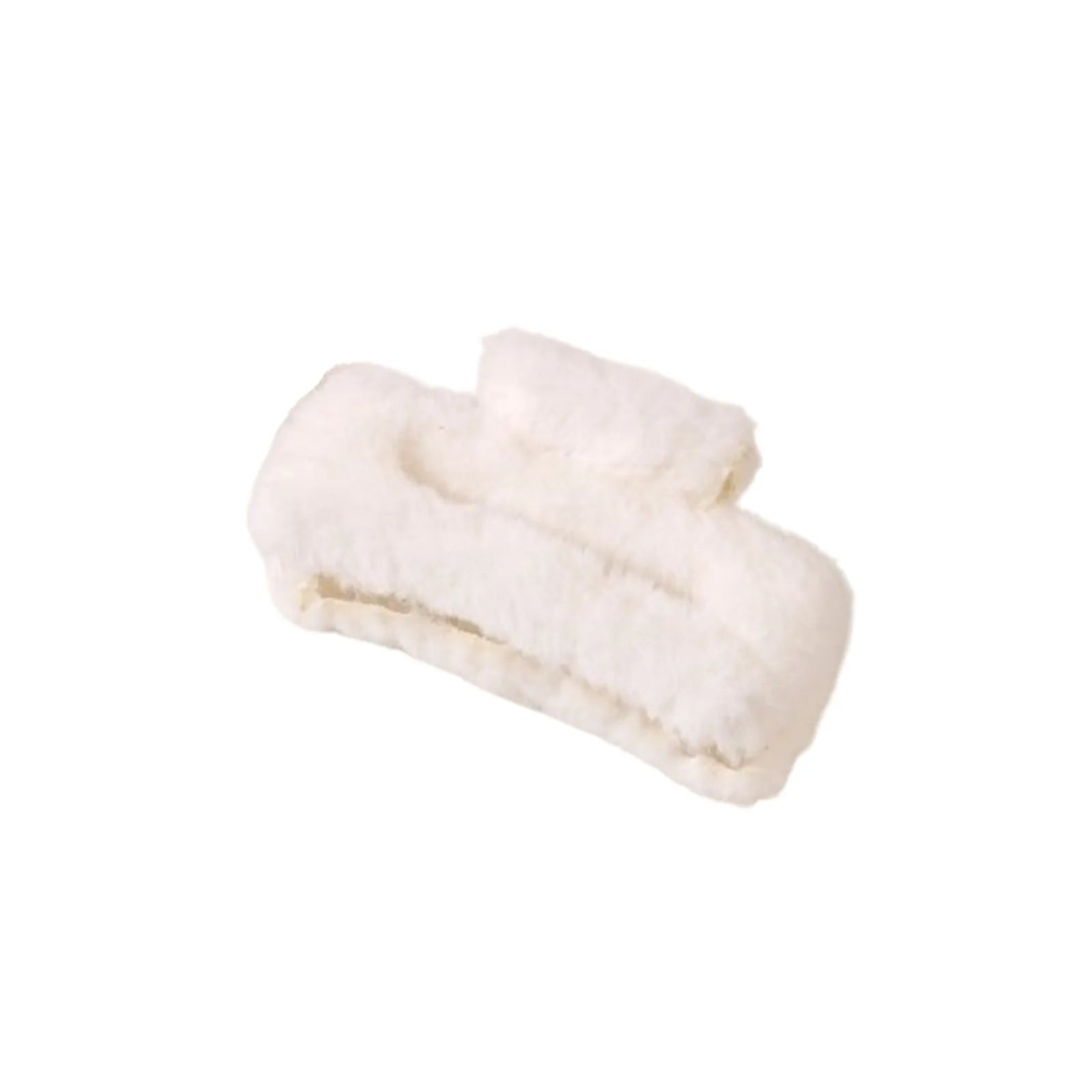 Large Solid Color Plush Hair Claw New Women's Hair Headwear High-End Feel Shark Claw Hairpin Fashionable Hair Accessories Qme White One Size