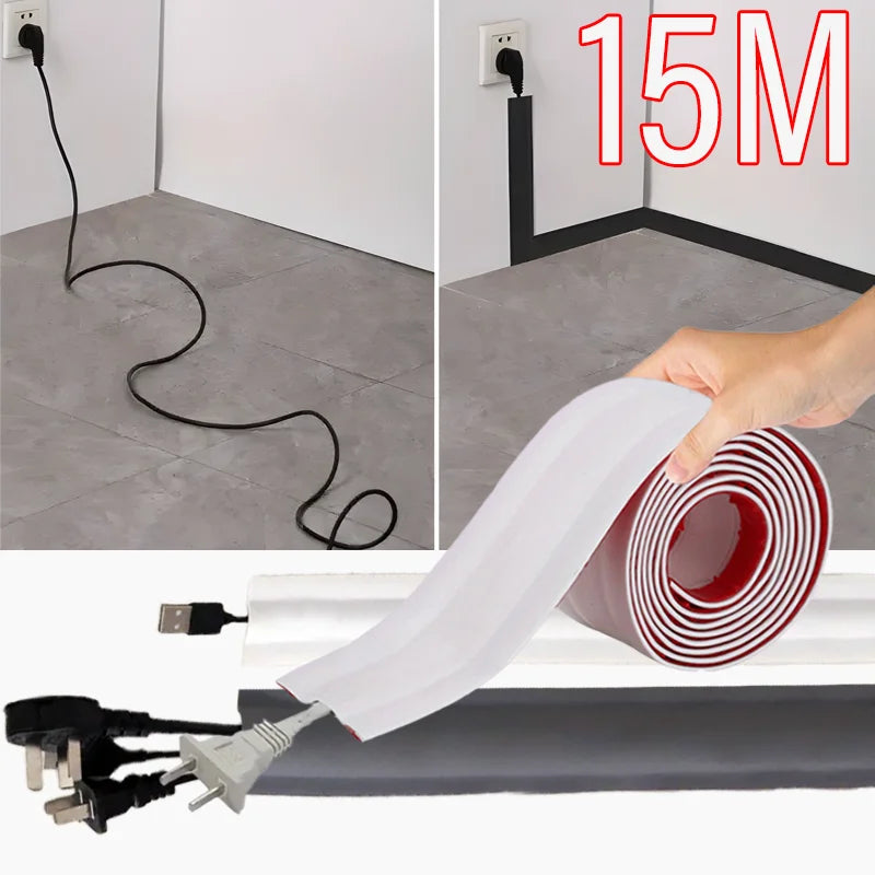 Cable Protector Self-Adhesive PVC Wire Protection Strip Insulation Cord Protection Cover Wear Resistant Prevent Trip Organizers Qme
